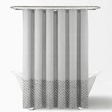 Lush Decor Boho Polka Dot Yarn Shower Curtain