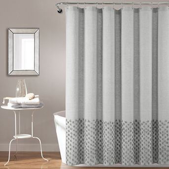 Lush Decor Boho Polka Dot Yarn Shower Curtain