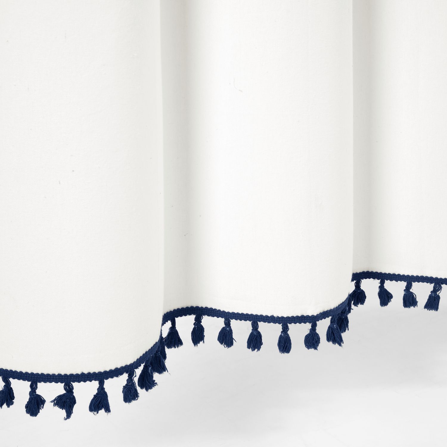 Lush Decor Boho Melora - Tenda da doccia in cotone riciclato ecologico tinto in filo, 182,9 x 182,9 cm, colore: Blu