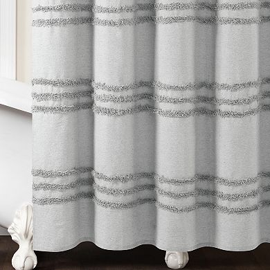 Lush Decor Boho Kendra Tufted Yarn Shower Curtain