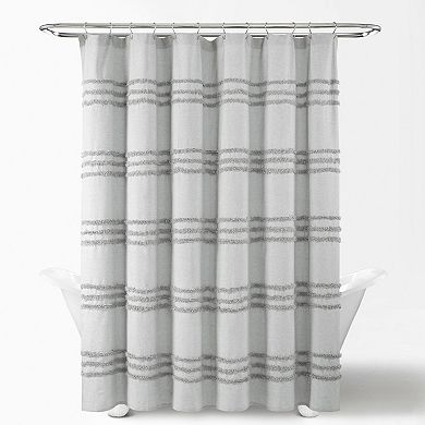 Lush Decor Boho Kendra Tufted Yarn Shower Curtain