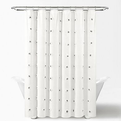 Lush Decor Boho Circle Tufted Yarn Shower Curtain