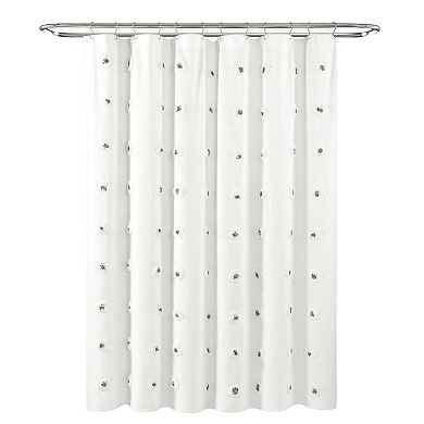 Lush Decor Boho Circle Tufted Yarn Shower Curtain