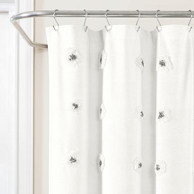 Lush Decor Boho Circle Tufted Yarn Shower Curtain