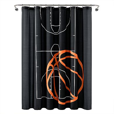 Lush Decor Basketball Game Shower Curtain