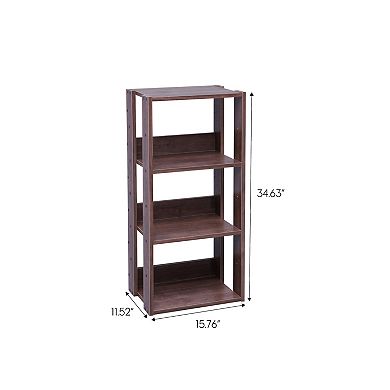 Iris 3-Shelf Open Wood Shelving Unit