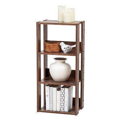Iris 3-Shelf Open Wood Shelving Unit