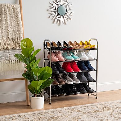 Iris Freestanding Metal Shoe Rack