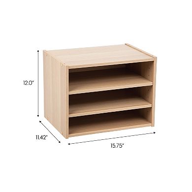 Iris TACHI Modular Wood Stacking Storage Box with Shelf