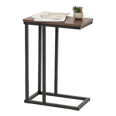 Iris Wood and Metal Side Accent C-Table