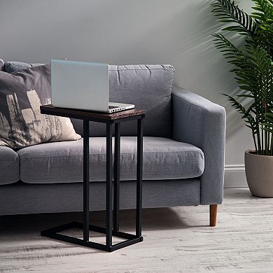 Iris Wood and Metal Side Accent C-Table
