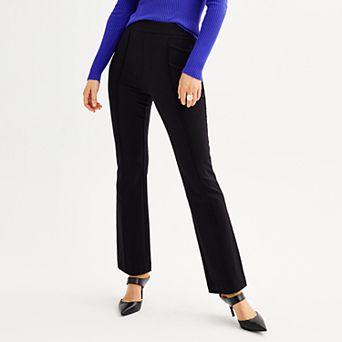 Petite Nine West Ponte Pintuck Bootcut Pants