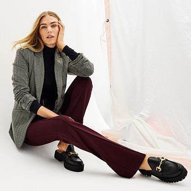 Petite Nine West Ponte Pintuck Bootcut Pants