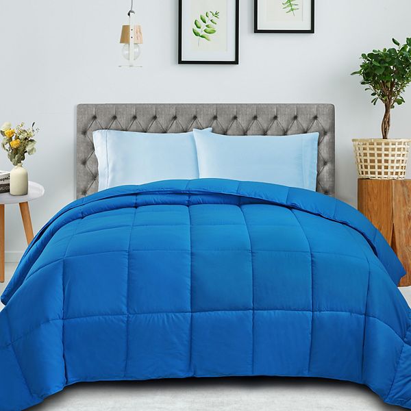 SUPERIOR Classic All-Season Reversible Down Alternative Comforter - Aster Blue (KING)