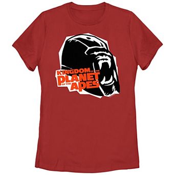 Juniors' Kingdom Of The Planet Of The Apes Gorilla Head Graphic Tee