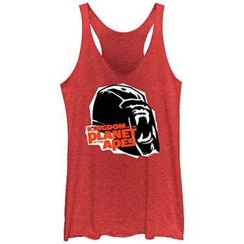 Juniors' Kingdom Of The Planet Of The Apes Gorilla Head Racerback Tank Top