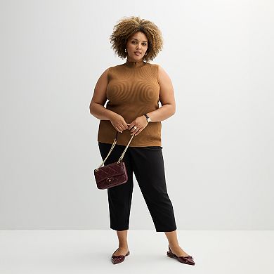 Plus Size Nine West Mockneck Sweater Tank Top