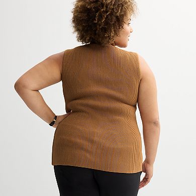 Plus Size Nine West Mockneck Sweater Tank Top