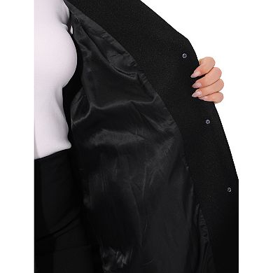 Plus Size Winter Coat for Women Casual Notch Lapel Single-Breasted Peacoat