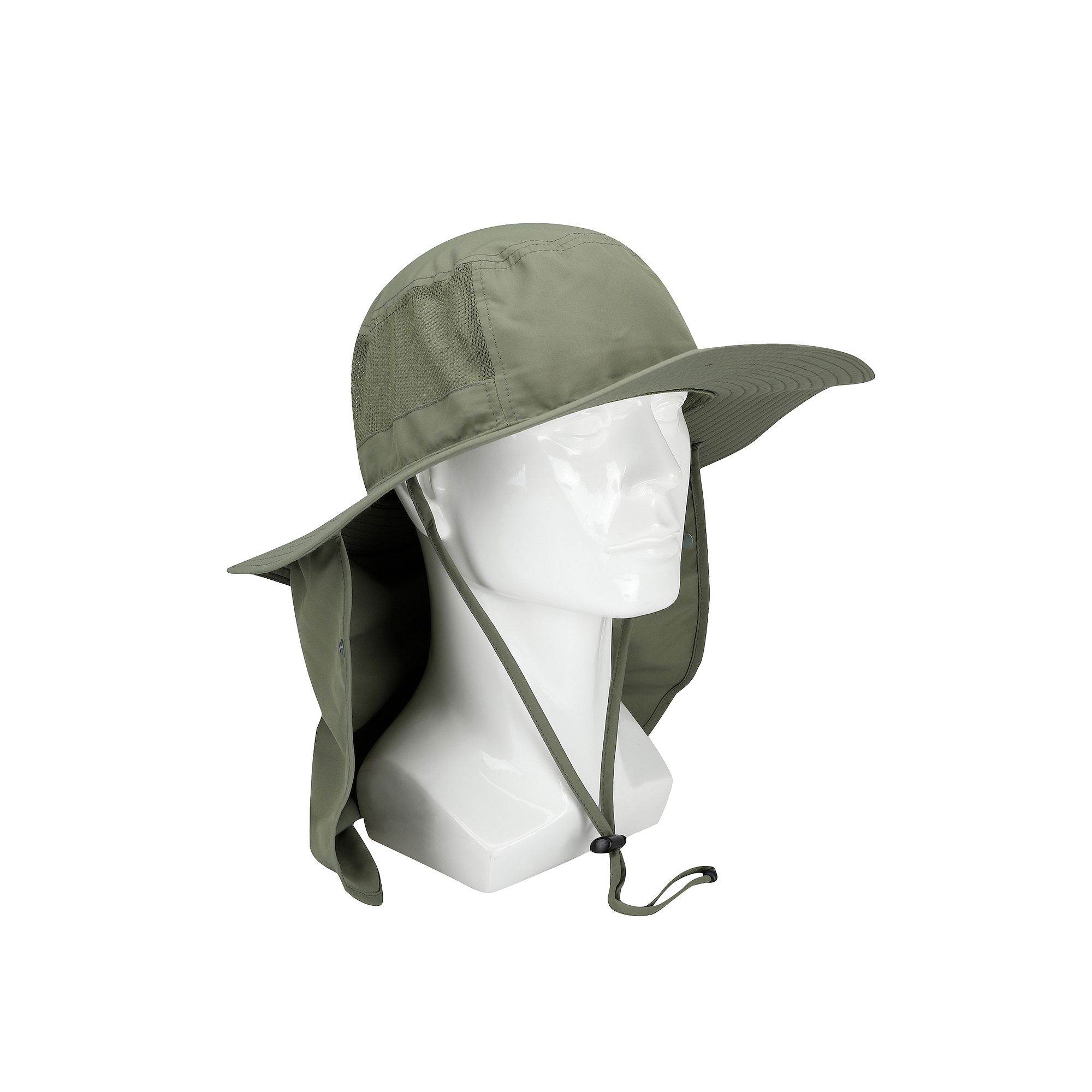 Mens HeatEdge Boonie Hat with Drop Down Neck Cover, Green