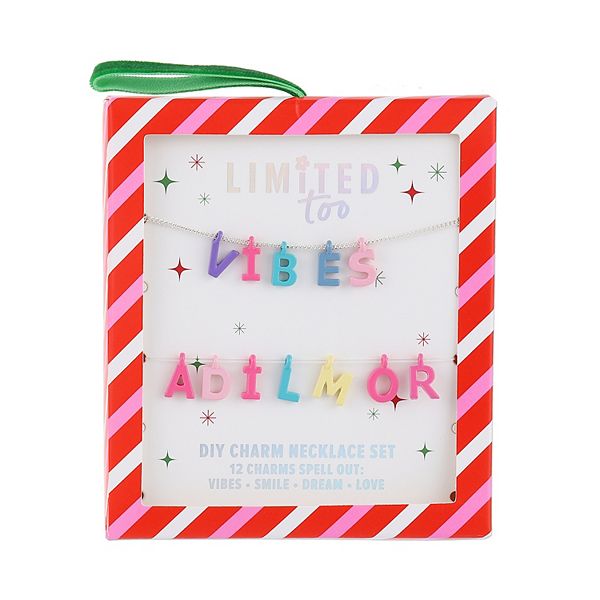 Girls Limited Too Holiday DIY Charm Necklace Box Set - Letter Set