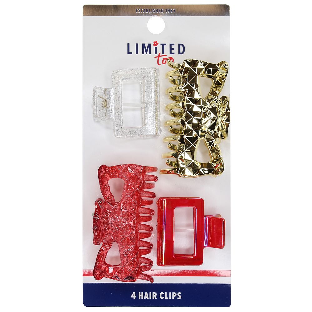 Girls Limited Too 4-Pack Claw Clips Set