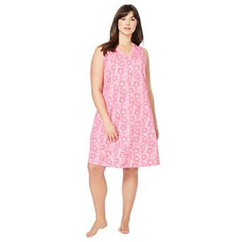 Dreams & Co. Plus Size Short Sleeveless Sleepshirt