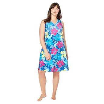 Dreams & Co. Plus Size Short Sleeveless Sleepshirt