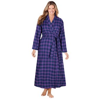 Dreams & Co. Plus Size Long Flannel Robe