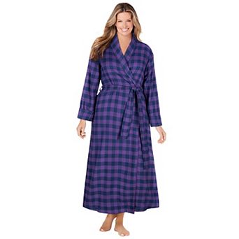 Dreams & Co. Plus Size Long Flannel Robe