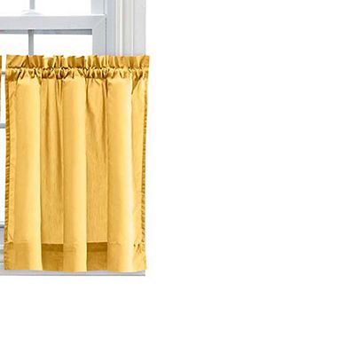 Stacey 1.5" Rod Pocket High Quality Fabric Solid Color Window Tailored Tier Pair