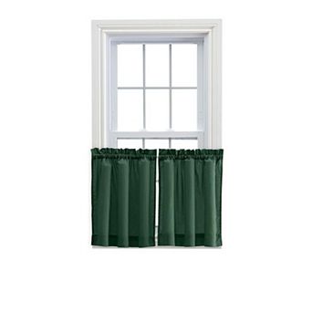 Stacey 1.5" Rod Pocket High Quality Fabric Solid Color Window Tailored Tier Pair