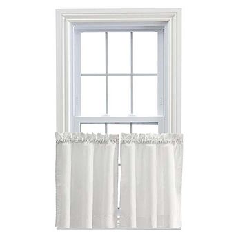 Stacey 1.5" Rod Pocket High Quality Fabric Solid Color Window Tailored Tier Pair