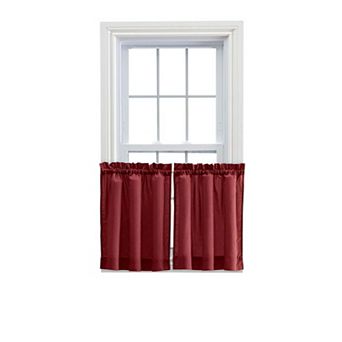 Stacey 1.5" Rod Pocket High Quality Fabric Solid Color Window Tailored Tier Pair