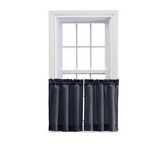 Stacey 1.5" Rod Pocket High Quality Fabric Solid Color Window Tailored Tier Pair
