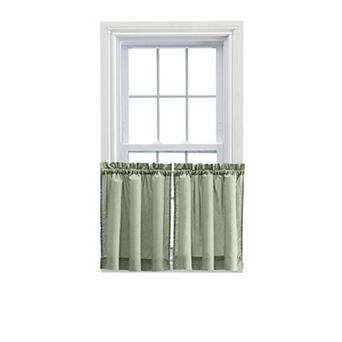 Stacey 1.5" Rod Pocket High Quality Fabric Solid Color Window Tailored Tier Pair