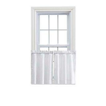 Stacey 1.5" Rod Pocket High Quality Fabric Solid Color Window Tailored Tier Pair