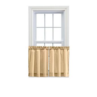 Stacey Solid Color Window 1.5" Rod Pocket High Quality Fabric Tailored Tier Pair