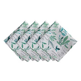 Elrene Home Fashions Seasons Greetings Holiday Fabric Napkins, 17"x17", Set Of 4