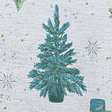 Elrene Home Fashions Lucina Twinkle Trees Holiday Lurex Fabric Placemats, 13"x19", Set Of 4