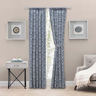 Athens Printed Tile Design On A Ground 3" Rod Pocket Premium Tailored Pairs