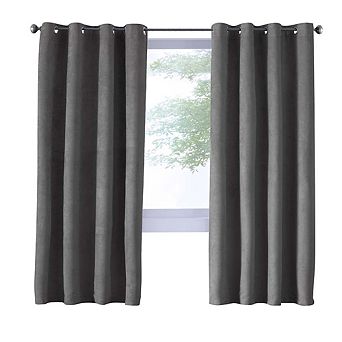 Cozy Atmosphere Reduce Light Super Soft Faux Suede Fexture Grommet Curtain Panel