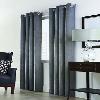 Cozy Atmosphere Reduce Light Super Soft Faux Suede Fexture Grommet Curtain Panel