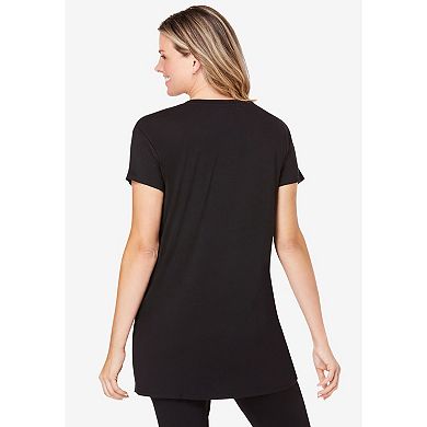 Dreams & Co. Plus Size Soft Pj Tunic Tee