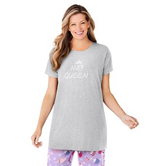 Dreams & Co. Plus Size Soft Pj Tunic Tee
