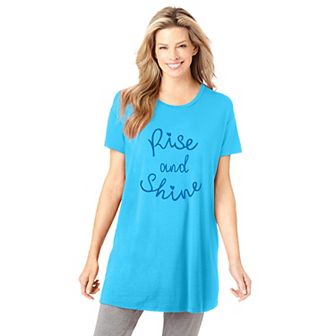 Dreams & Co. Plus Size Soft Pj Tunic Tee