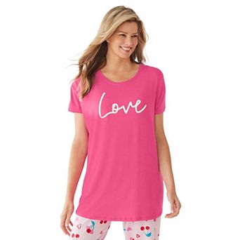 Dreams & Co. Plus Size Soft Pj Tunic Tee