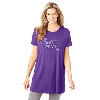 Dreams & Co. Plus Size Soft Pj Tunic Tee