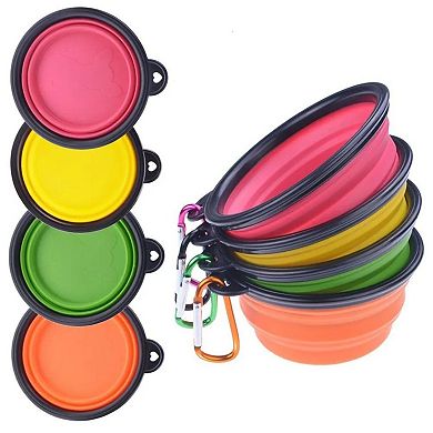 Collapsible Pet Bowl 4 Pcs