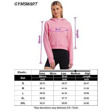Women's Pullover Hoodie With Thumb Holes Long Sleeve Solid Zipper Tops For Women With Pocket